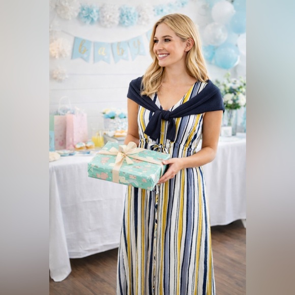 Gilli Maxi Sleeveless Striped Tie Dress. Women’s Large. - Picture 6 of 6